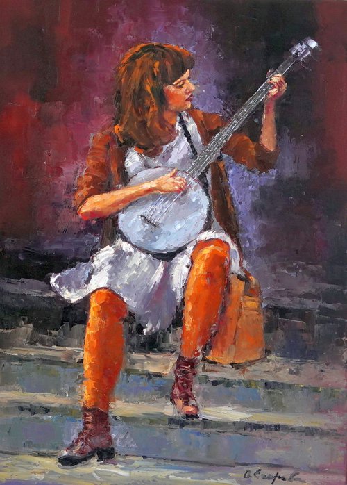 Girl Banjo by Olga Egorov