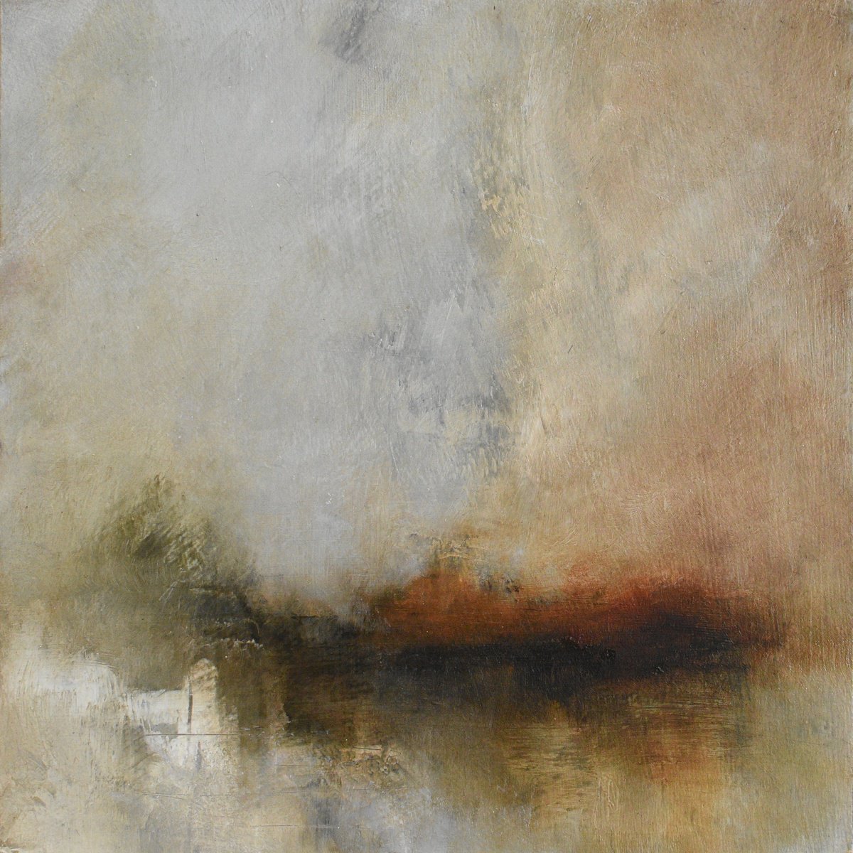 Expressive Landscape Oil Painting By Colin Slater, 10 X 10, Autumn Sky, Original Artwork