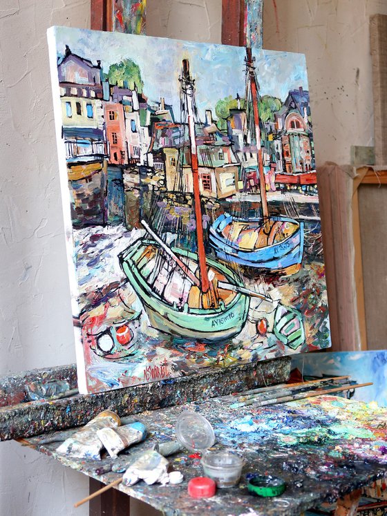 Boats of the city of Auray.