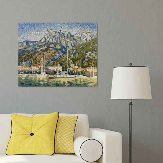 "Yachts at the pier"