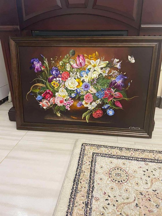 Flowers on Dark Background