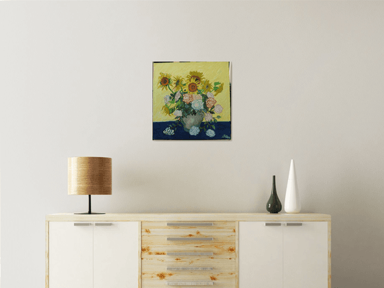 Sunflowers and Roses, Van Gogh Hommage