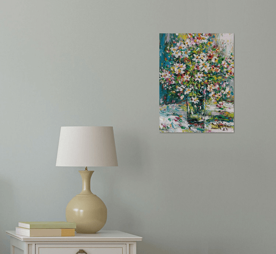 Wildflowers in the glass vase