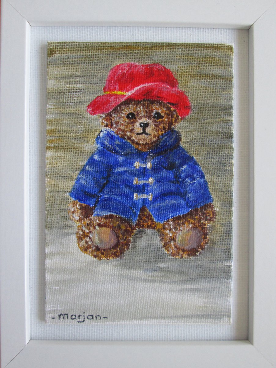 A Lovely Bear. Framed Teddy Bear Art for children by MARJANSART