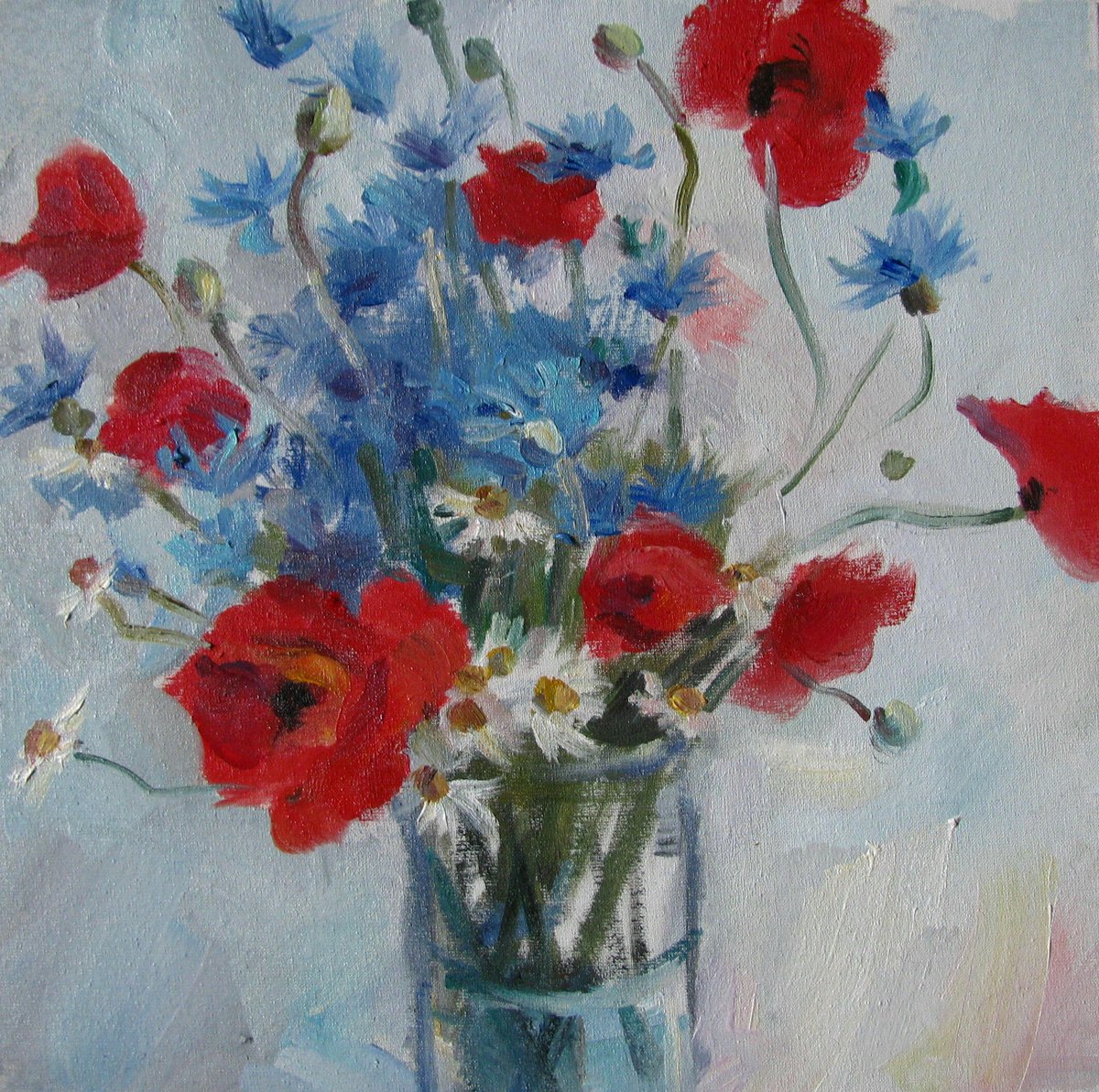 Bouquet with poppies by Nina Ezerskaya