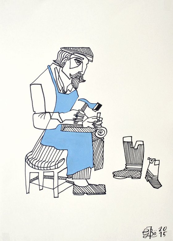 The Shoemaker - Large Original on Paper