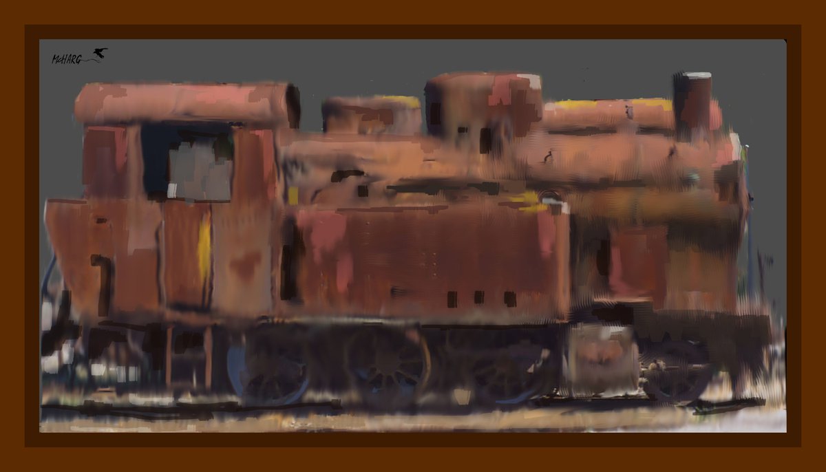 Organic Transport Acrylic Painting By Joe Mcharg, 42 X 24, Old Rusty 42X24, Original Artwork