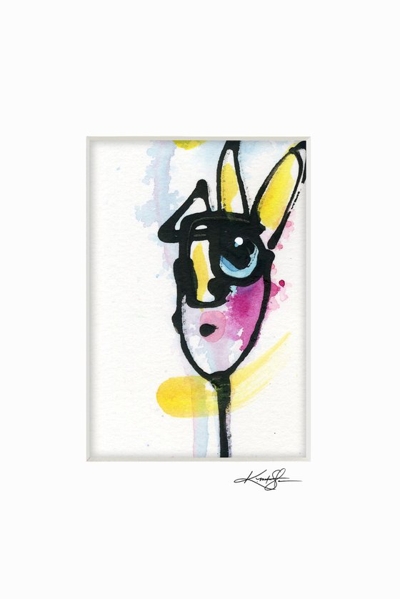 Little Funky Face 39 - Abstract Painting by Kathy Morton Stanion