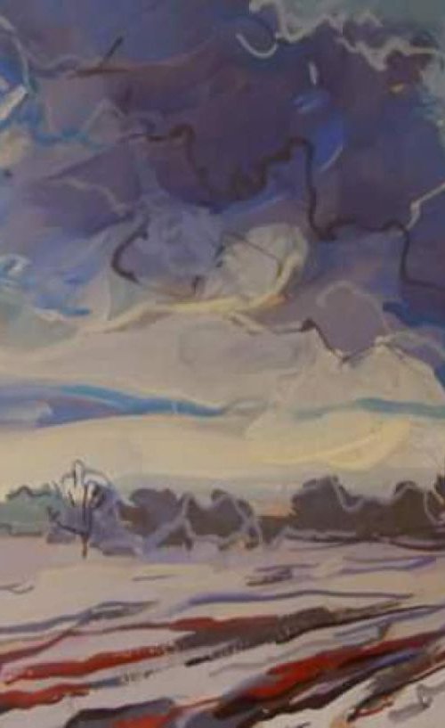 cloud, original painting 30x21 cm by Sergey  Kachin