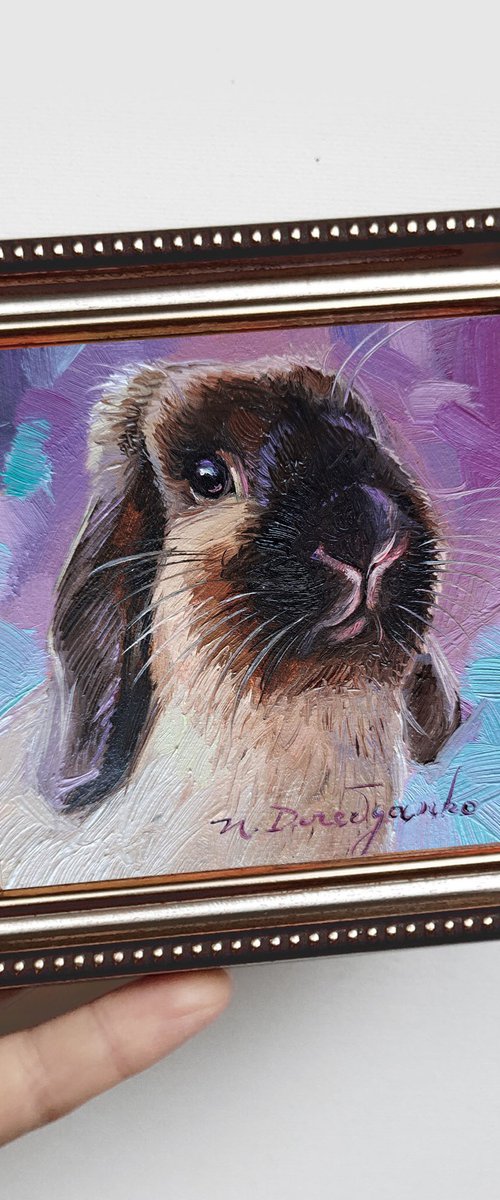 Rabbit portrait by Nataly Derevyanko