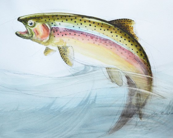 trout leaping