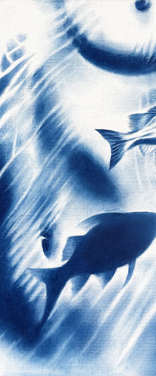 Fire in the Belly – Blue Nude Fish Shadow by Julia Shilo