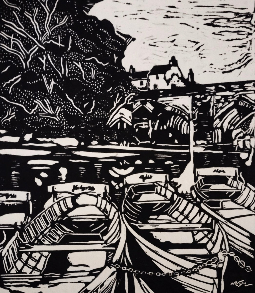 Boats on the river, Durham by Mark James Murphy