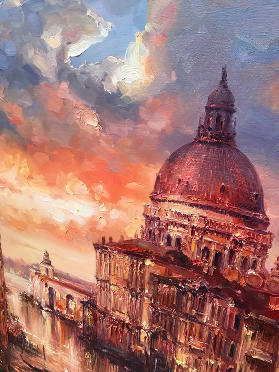 "Venice" large original oil painting 100x70