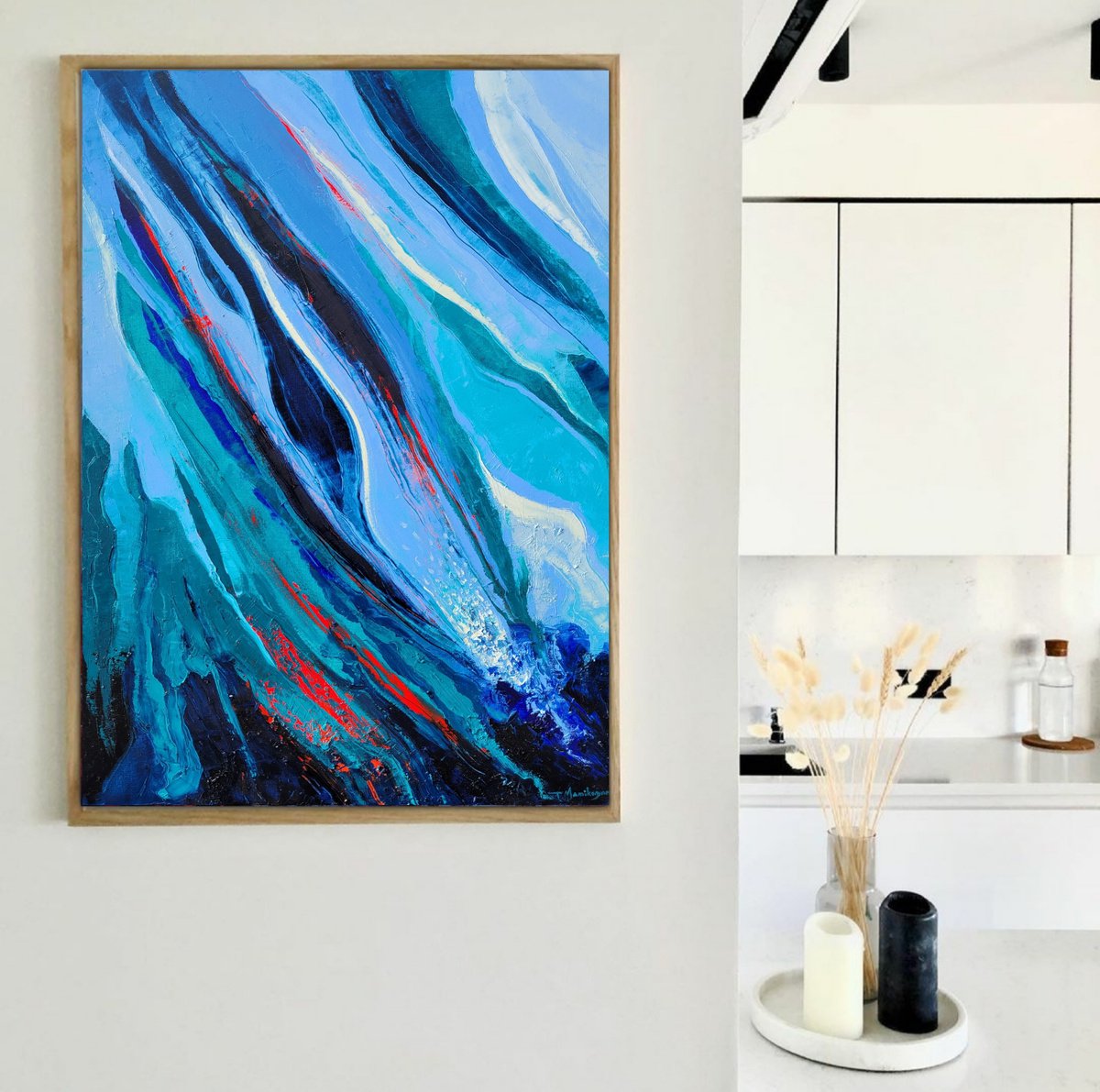 Abstract Oil Painting By Tigran Mamikonyan, 28 X 39", Untitled C1 70X100Cm, Original Artwork