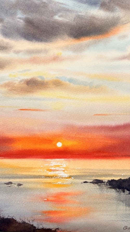 Sunset on the sea #5 by Eugenia Gorbacheva