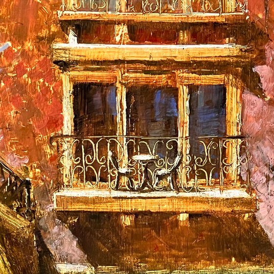 Venice Balcony by the Canal, Old World