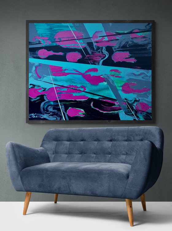 Abstract painting - "Pink abstract" - Abstraction - Bright abstract - Geometric abstract