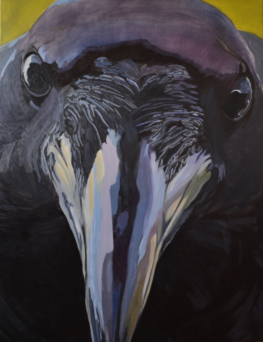 Expressive Animal Oil Painting By Tomas Stanaitis, 35 X 46", A Spy, Original Artwork