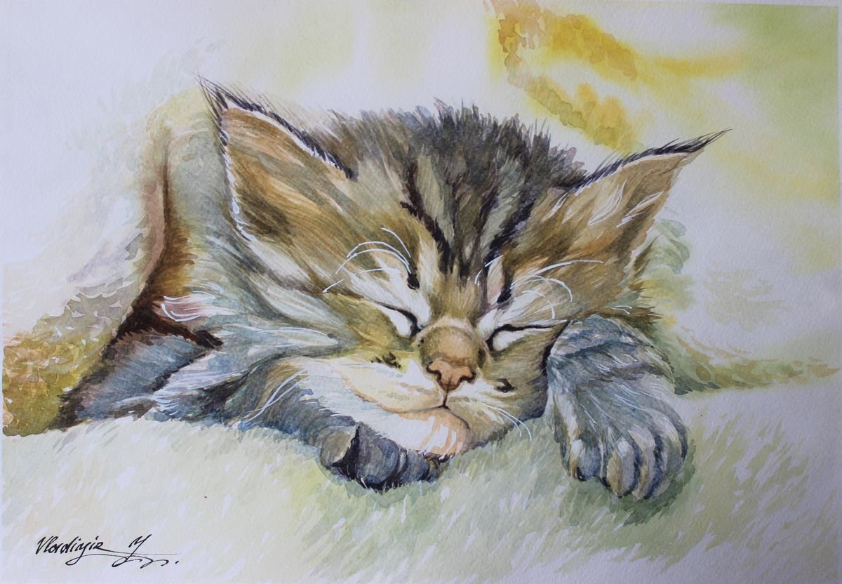 Animal Watercolour By Volodymyr Melnychuk, 17 X 12", Darlings#5, Original Artwork