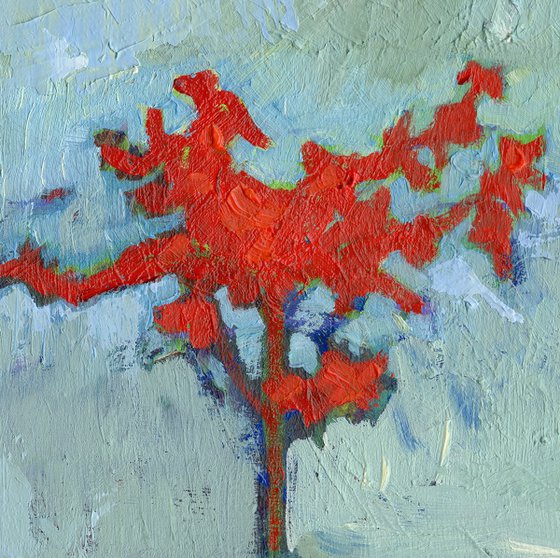 Lake with Red Tree - Miniature Landscape