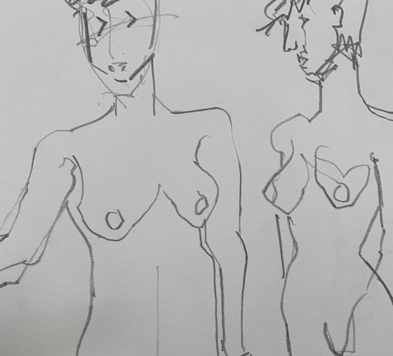 Sketch female figures life study no.2