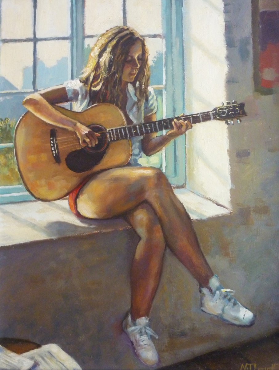 Girl with a Guitar by Martin J Leighton