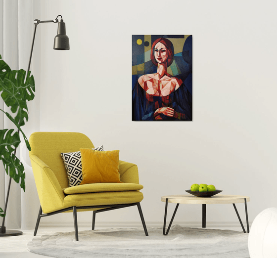 Cubism portrait(70x100cm, cubism, oil painting)
