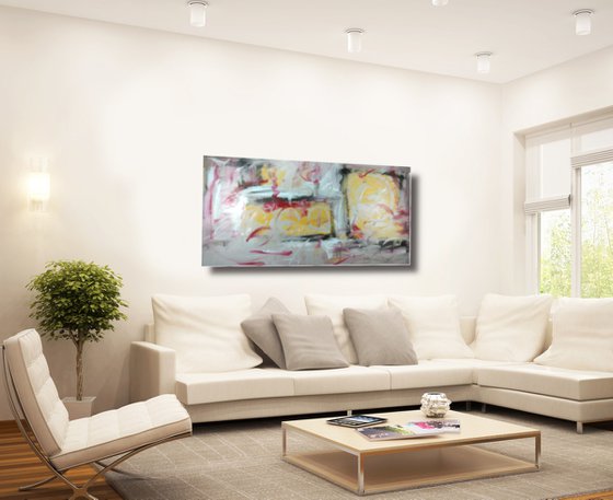 extra large abstract painting on canvas,wall art,original artwork-size-180x90-cm-title-c632