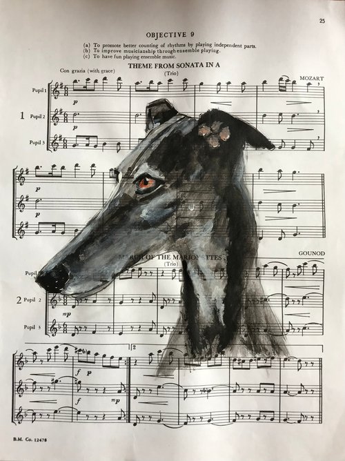 Greyhound painting by Paul Simon Hughes