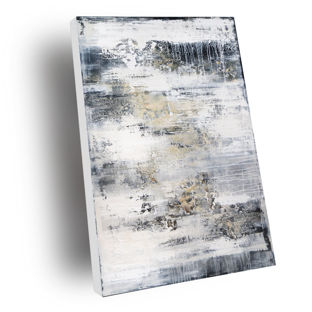 LIMESTONE - ABSTRACT ACRYLIC PAINTING TEXTURED * PASTEL COLORS * READY TO HANG by Inez Froehlich