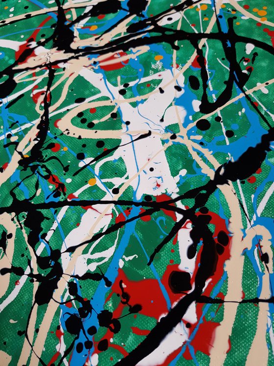 - Pagi N-17 - (W)130x(H)95 cm. Style of JACKSON POLLOCK. Abstract Expressionism Painting