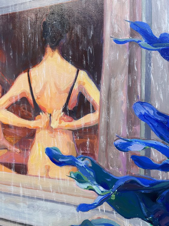 Couple in the Rainy Window