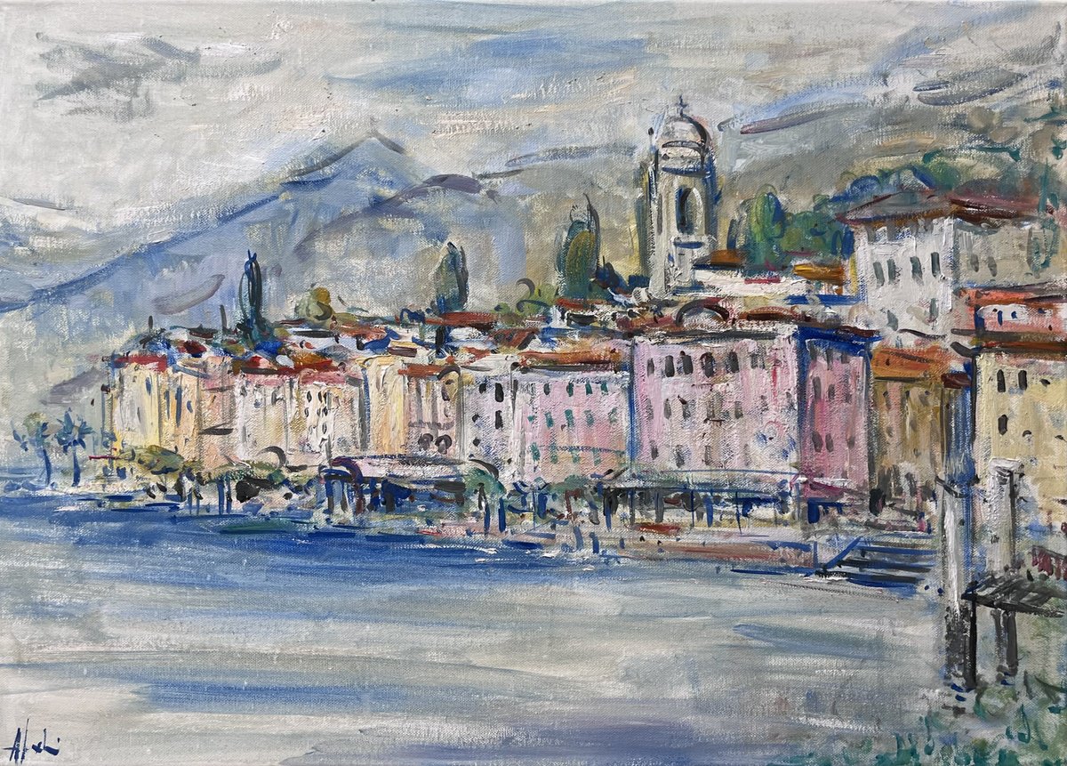 Bellagio Como, Oil Painting By Altin Furxhi, 28 X 20, Artwork For Sale On Artfinder