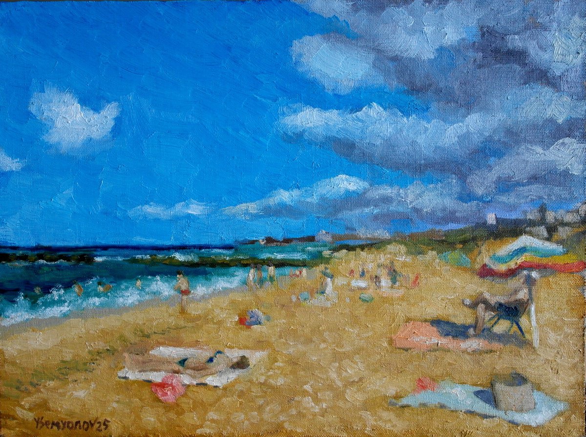 Impressionistic Landscape Oil Painting By Juri Semjonov, 16 X 12", Remembering Cyprus, Original Artwork