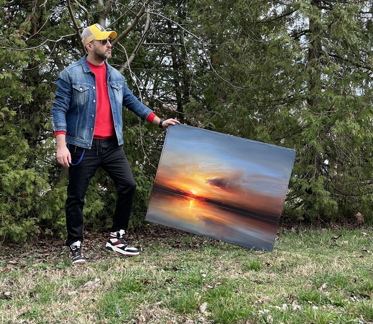 Abstract Landscape Acrylic Painting By Ivan Grozdanovski, 39 X 31, Hope Springs Eternal - 3, Original Artwork