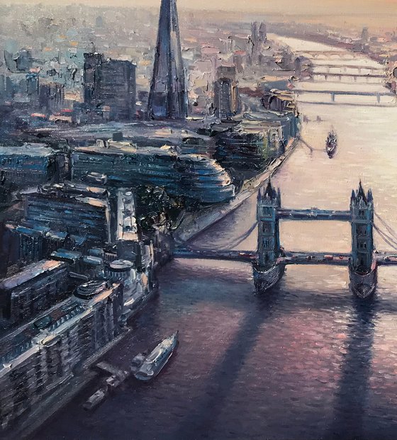 "London "Large original oil painting by Artem Grunyka