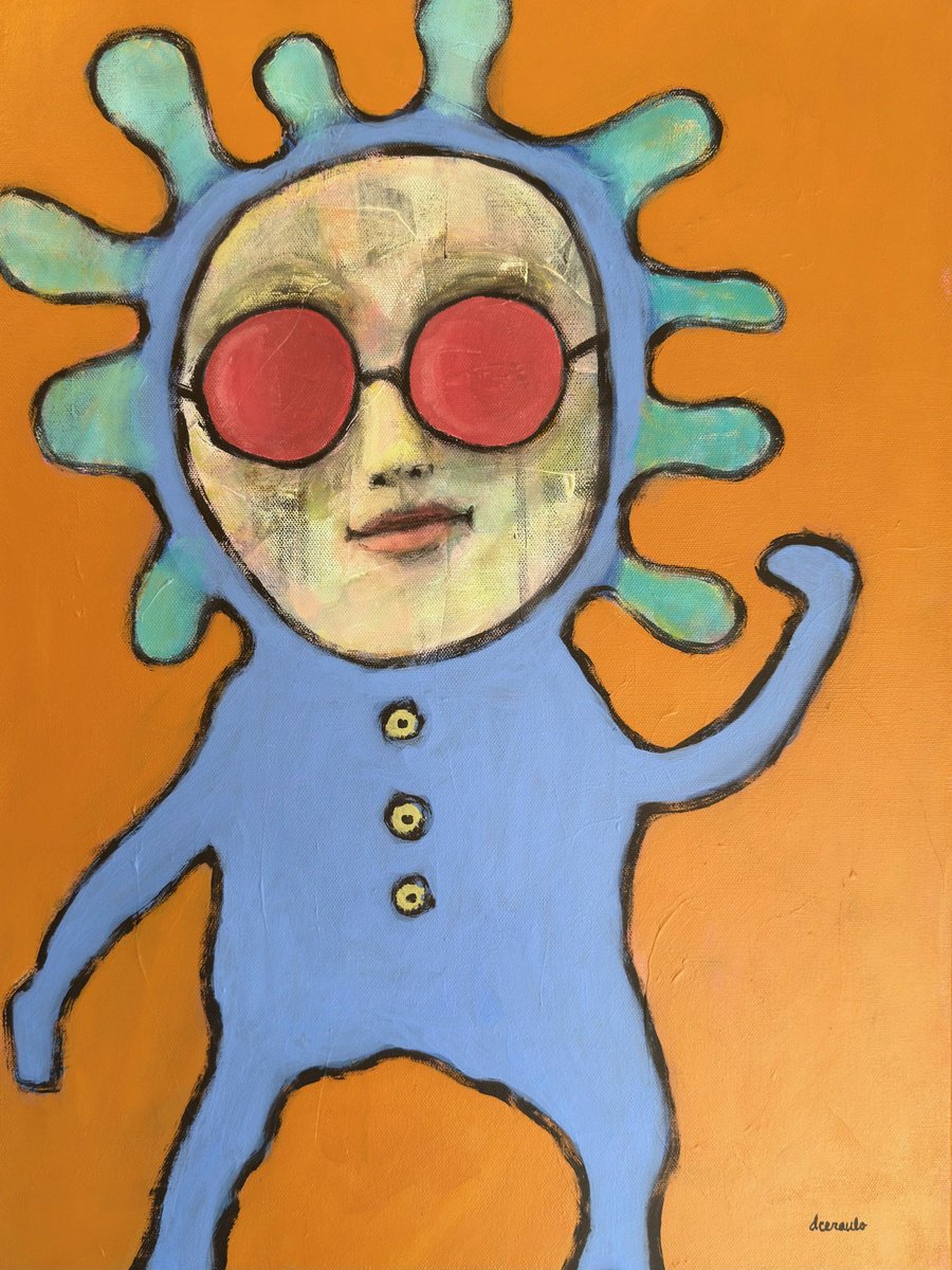 Portrait Acrylic Painting By Donna Ceraulo, 18 X 24, Bobby B, Original Artwork