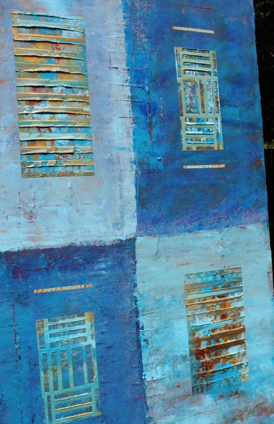 Four Windows Blue Abstract