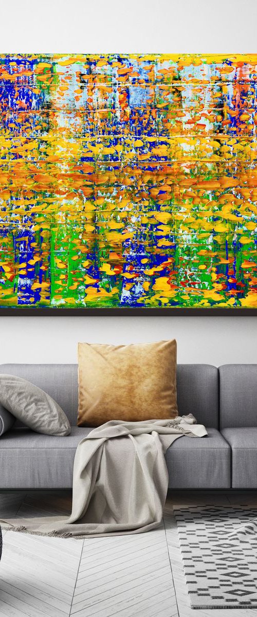 Vision Beyond Illusion - XL LARGE,  ABSTRACT ART – EXPRESSIONS OF ENERGY AND LIGHT. READY TO HANG! by Julijana Ravbar