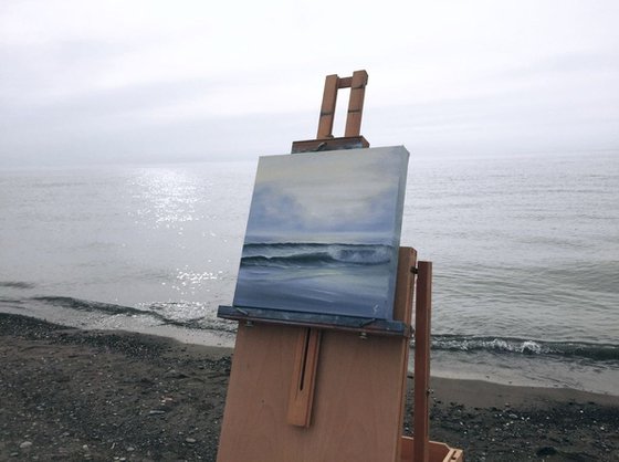 Violet Tides, plein air seascape