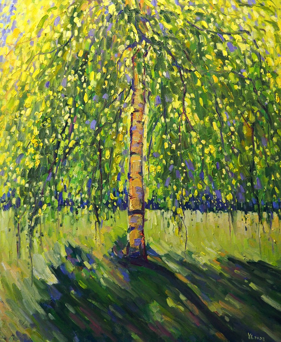 Impressionistic Landscape Oil Painting By Yuanyuan Liu, 21 X 26", The Briches, Original Artwork