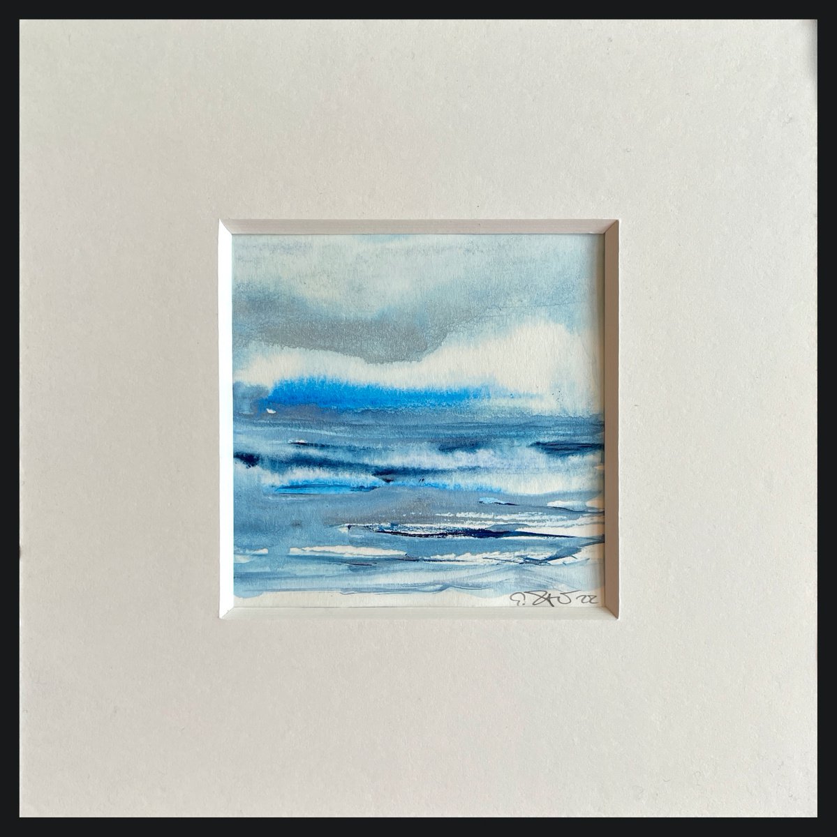 Blue Sea I Landscape Watercolor by Gesa Reuter