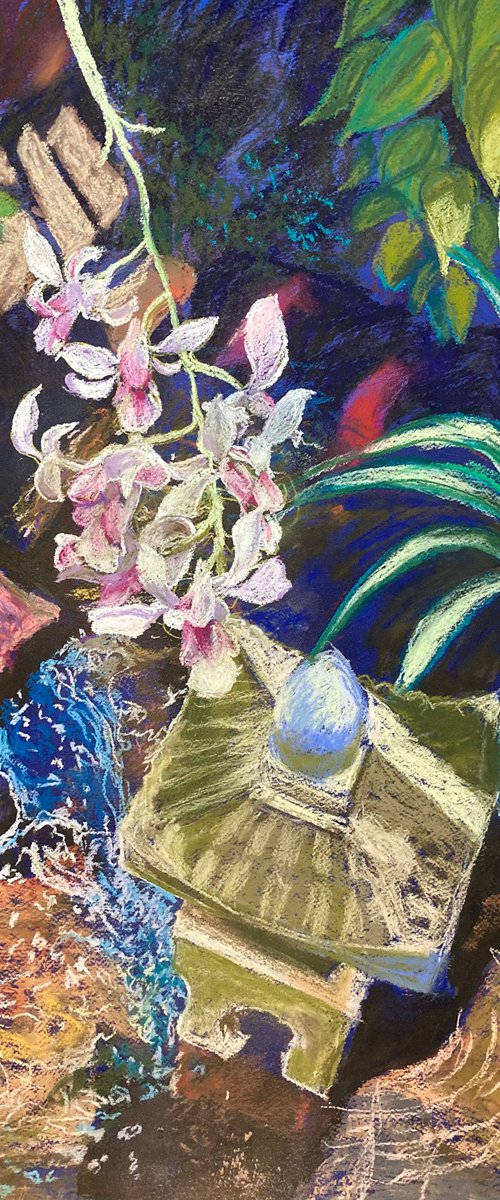 Pond with orchids by John Cottee