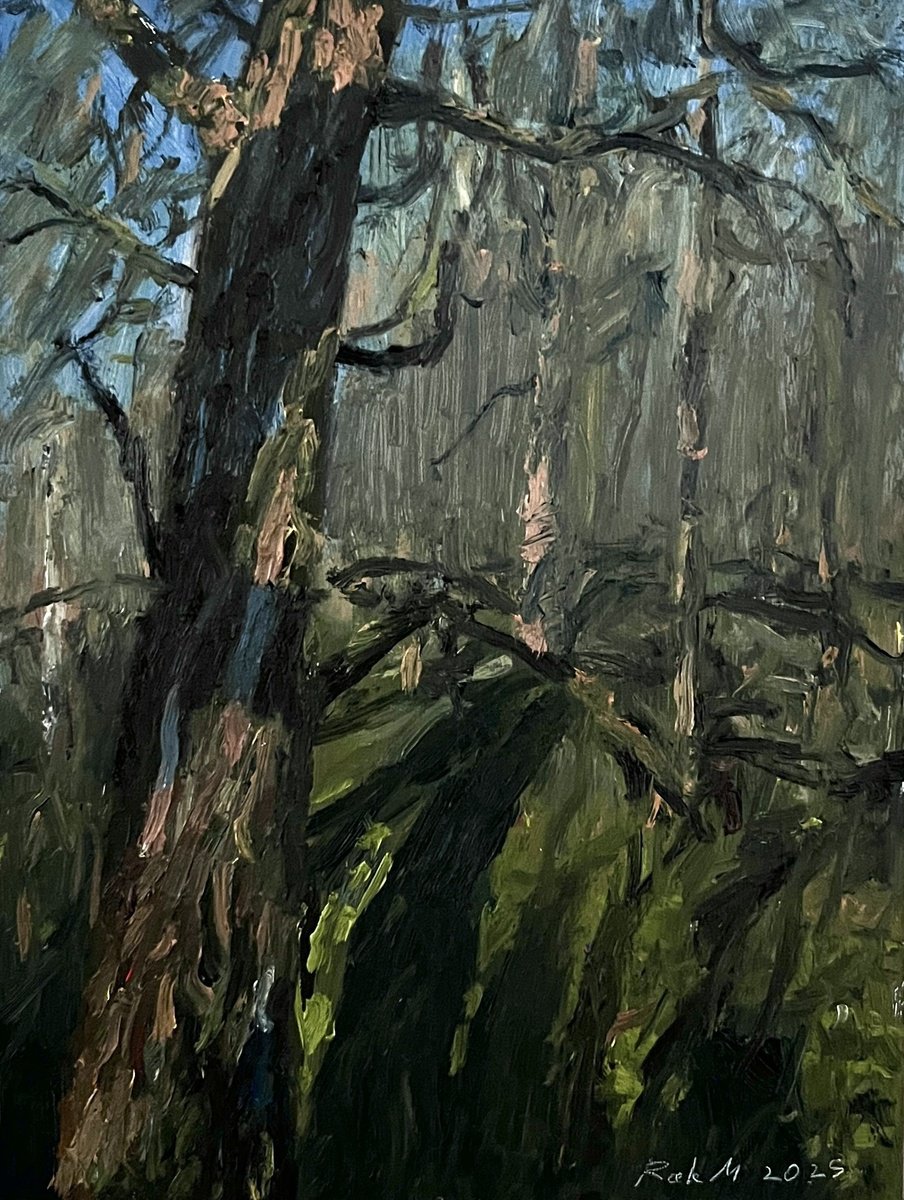 Impressionistic Landscape Oil Painting By Michael Rak, 7 X 9", ?utumn Ray, Original Artwork