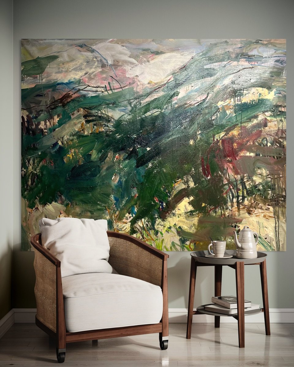 Expressive Abstract Oil Painting By Lilia Orlova-Holmes, 75 X 59", The Ascent, Original Artwork