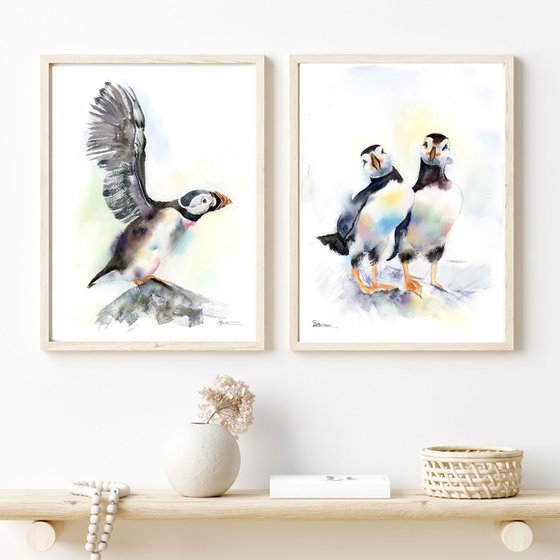 Puffin Diptych