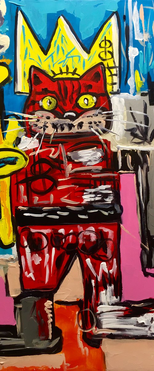 King Cat Troy  Basquiat by Olga Koval