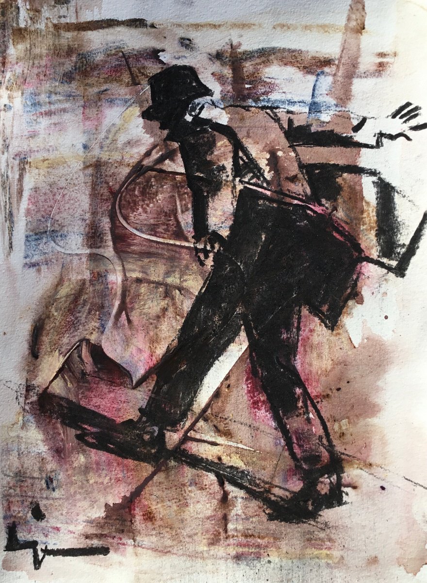 Expressive Charcoal Drawing , The Wind By Dominique Deve, 9 X 13, Artwork For Sale On Artfinder