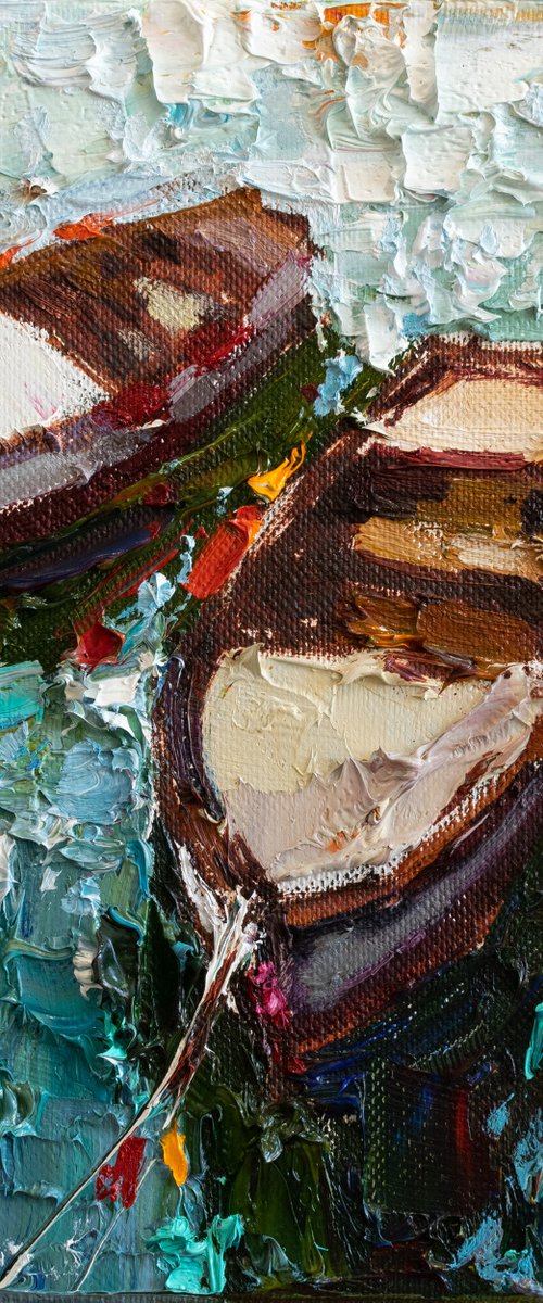 Boats  - Original oil painting by Anastasiia Valiulina